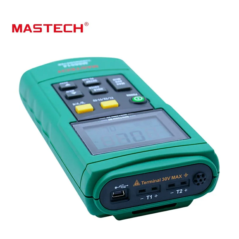 MasTech MS6514 цифровой термометр двухканальный Регистратор температуры тестер USB интерфейс 1000 наборы данных KJTERSN термопары