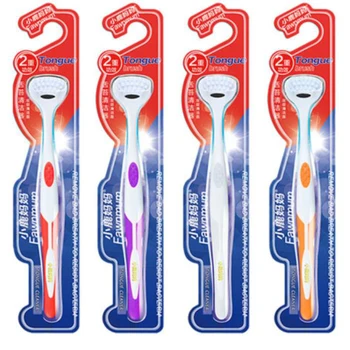

Tongue Brush Doulbe Side Cleaning Tooth Safe Tongue Scraper Soft Toothbrush Scraping Tongue Cleaner Oral Hygiene Clean Tool