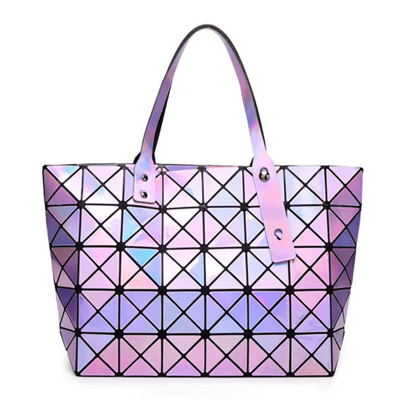 

2016 New 9color Women Fashion Bao Bao Bag Geometry Package Sequins Saser Plain Folding Handbags Briefcase Shoulder Bag With Logo