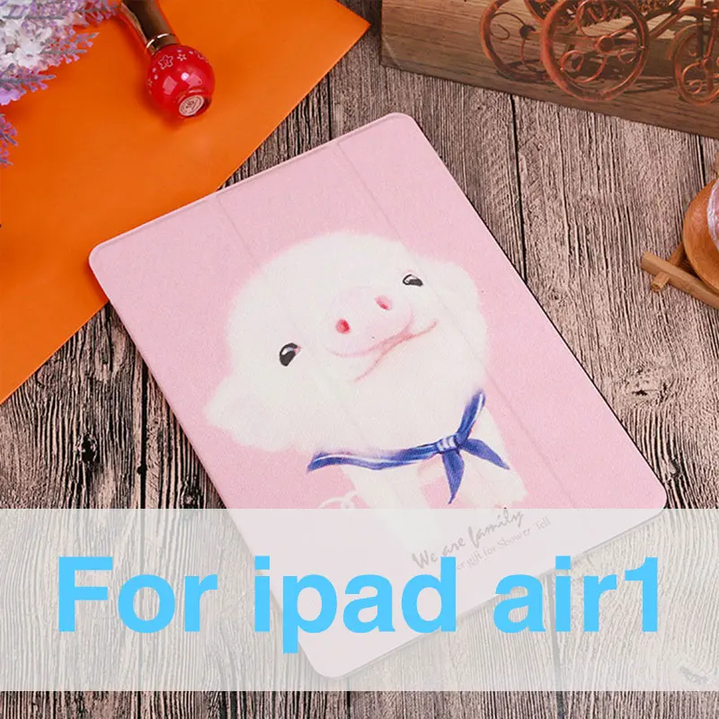 Чехол для планшета с милым кроликом поросенком из мультфильма для, iPad 9,7 Air 1 2, чехол-подставка, защита от падения/пыли для iPad 2/3/4 Mini 1 2 3 4, чехол - Цвет: For ipad Air 1