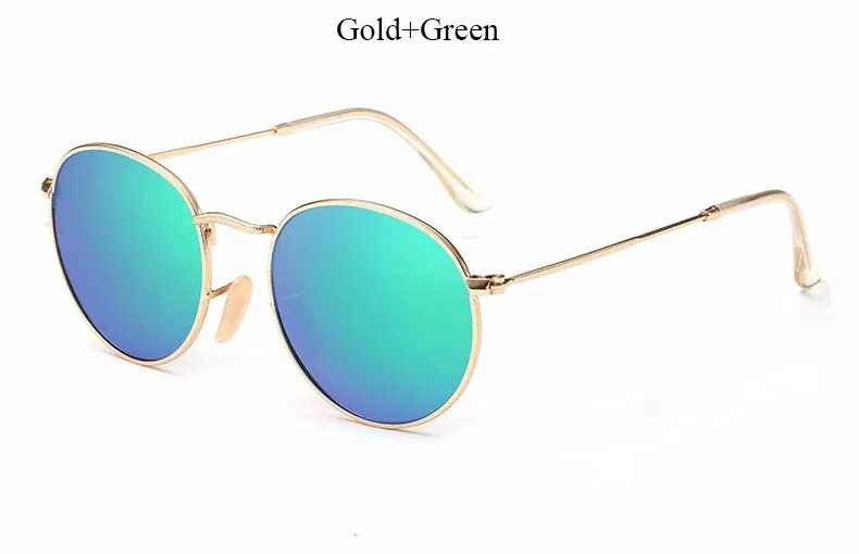 Круглые классические линзы из розового золота высокого качества брендовые дизайнерские женские солнцезащитные очки мужские зеркальные солнцезащитные очки модные стильные очки