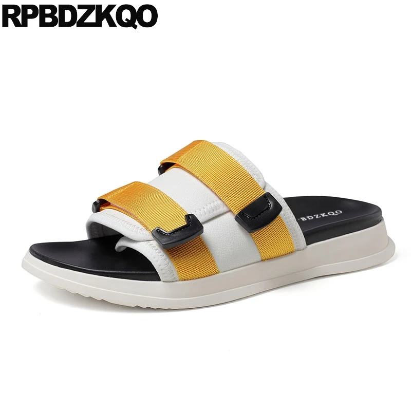 

native genuine leather italian slip on slippers summer designer shoes men high quality white luxury sandals soft flat slides