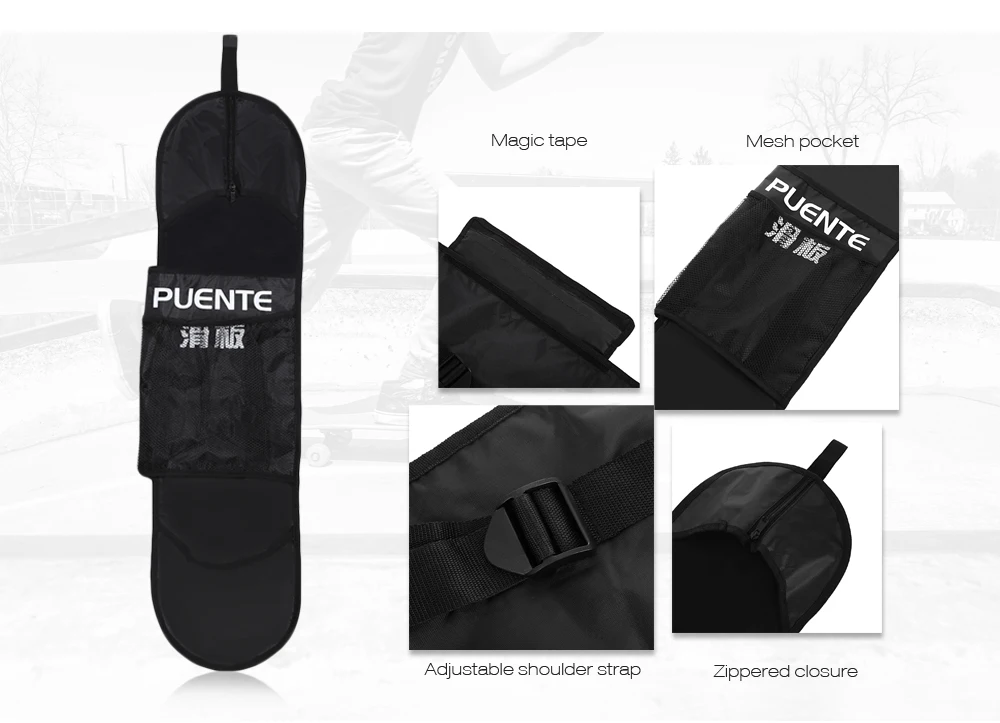 PUENTE открытый водостойкий высокое волокно полиэстер сетка скейтборд скутер сумка для переноски Чехол большой емкости сумка для переноски