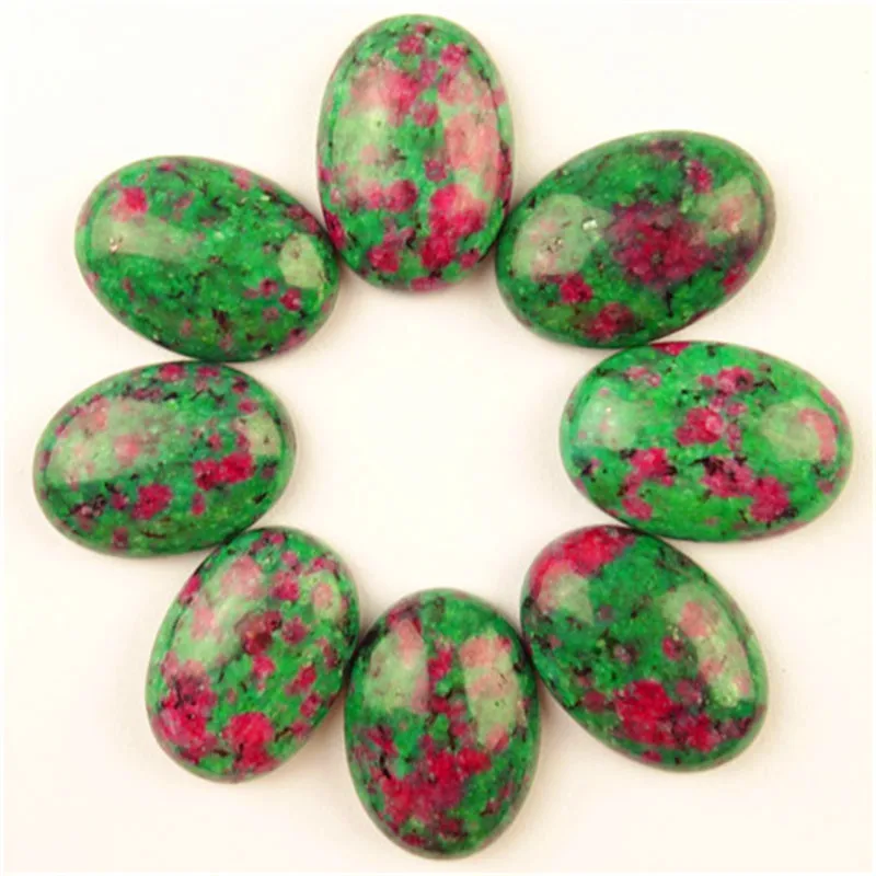 Красивые 10 шт. 25x18x7 мм Rubys in Fuchsite Овальные Кабошоны Ca180524 (отправка случайным