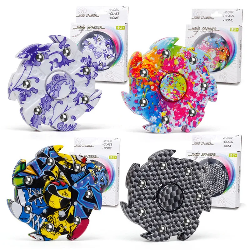 New Children's Pattern Three-leaf Fingertip Gyro Decompression Creative Finger Tip Gyro Toy Rotating Small Children's Toys New Children's Pattern Three-leaf Fingertip Gyro Decompression Creative Finger Tip Gyro Toy Rotating Small Children's Toys