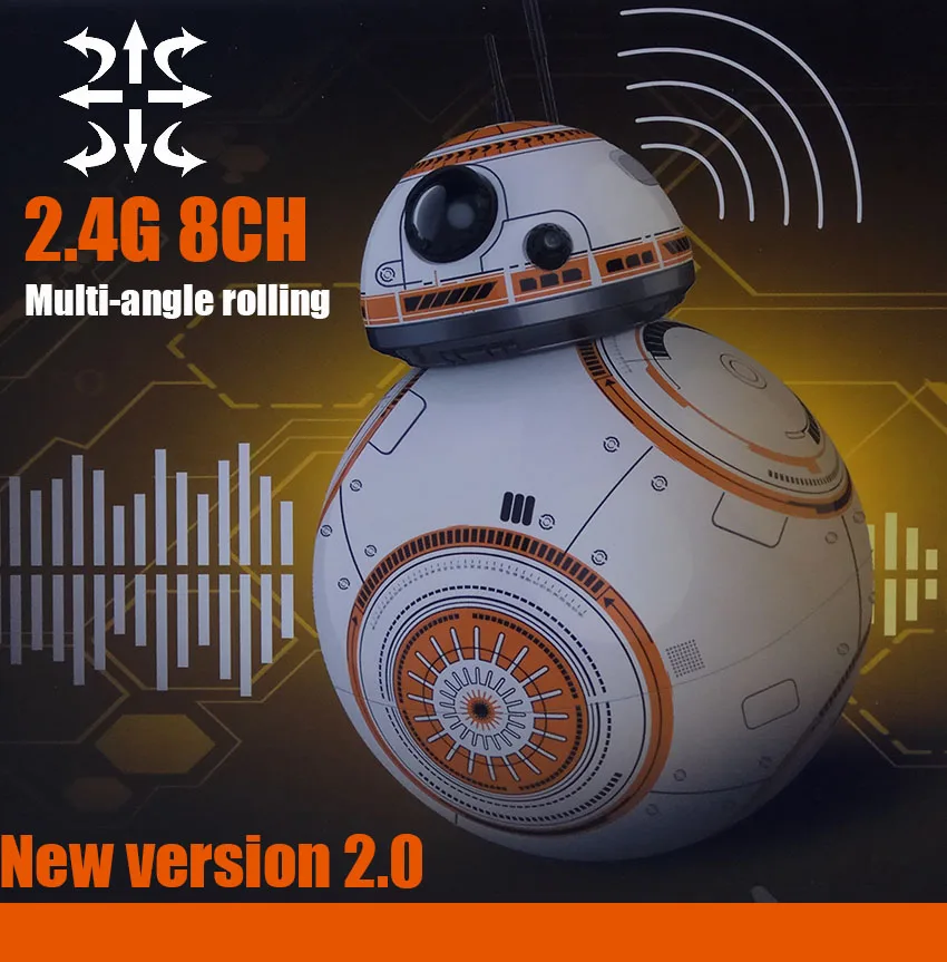 2,4 ГГц 8CH обновленная версия Звездные войны 7 RC BB-8 BB8 пульт дистанционного управления rc робот BB 8 интеллектуальная фигурка