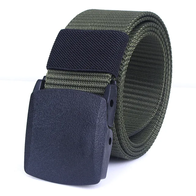 Men Tactical Nylon Belt Plastic Buckle Nylon Belt Automatic Waist Strap