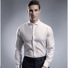 Хлопковая рубашка с длинными рукавами Мужская Высококачественная формальная Деловая одежда костюм сплошной цвет обычная рубашка для мужчин