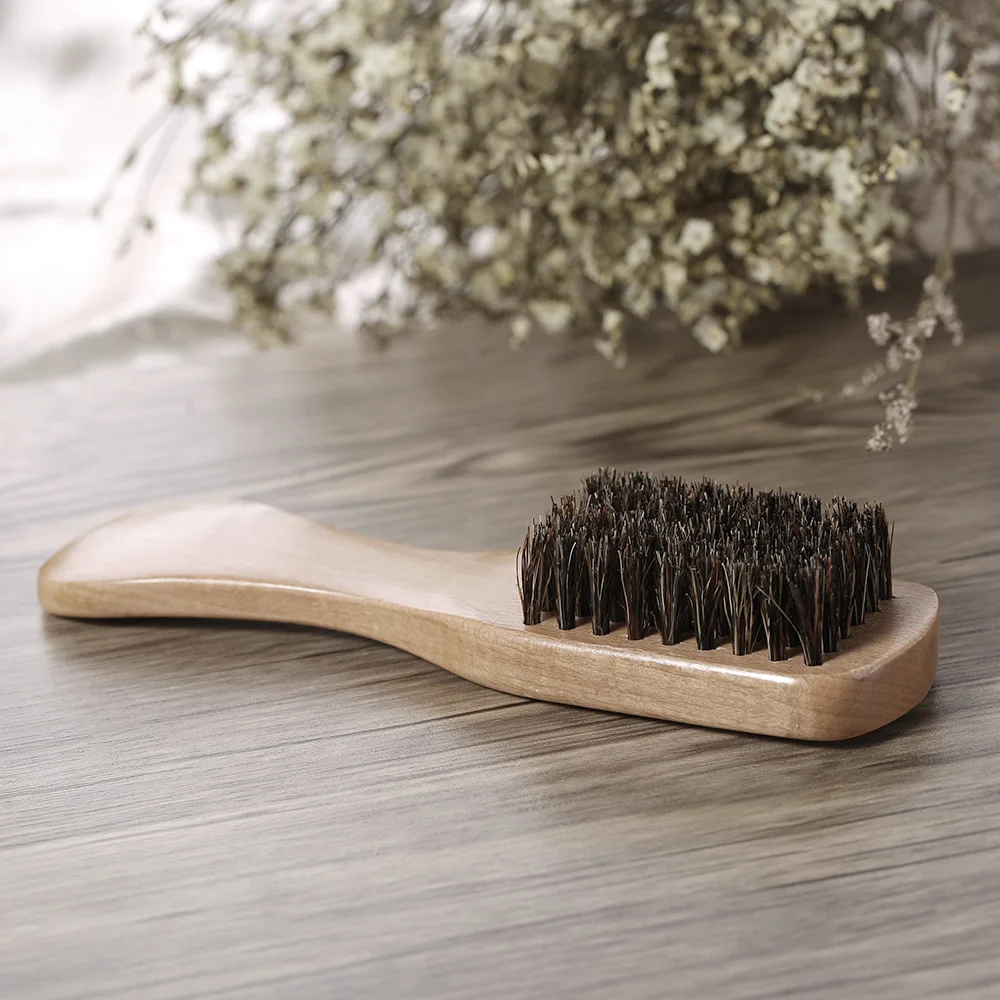 Men's Beard Brush Boar Bristle Mustache Shaving Comb Face Massage
