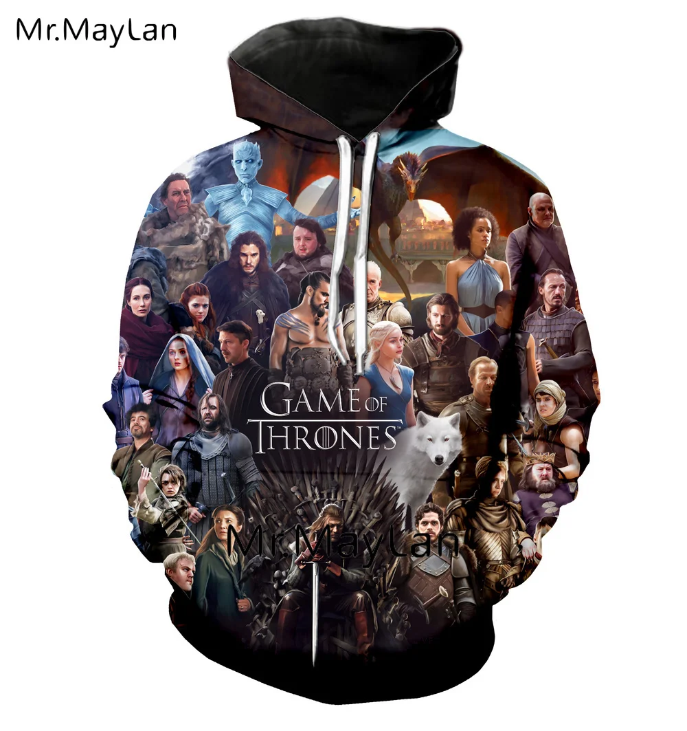 

Cool 3D Print TV Game of Thrones Jacket Men/women Streetwear Hooded Sweatshirts Man Hoodie Jaqueta Moleton 5XL Moletom Masculino