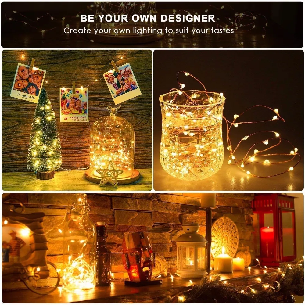 

USB AA Holiday fairy lights string garland on batteries LED string decoration christmas outdoor festoon slingers curtain tinsel