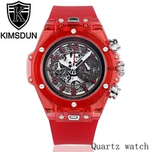 KIMSDUN роскошный бренд силиконовый ремешок кварцевые часы Мужские стойкие женские спортивные часы мужские часы женские наручные часы