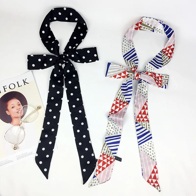 

New casual tie ladies scarf summer autumn print headband headband fashion tight scarf female