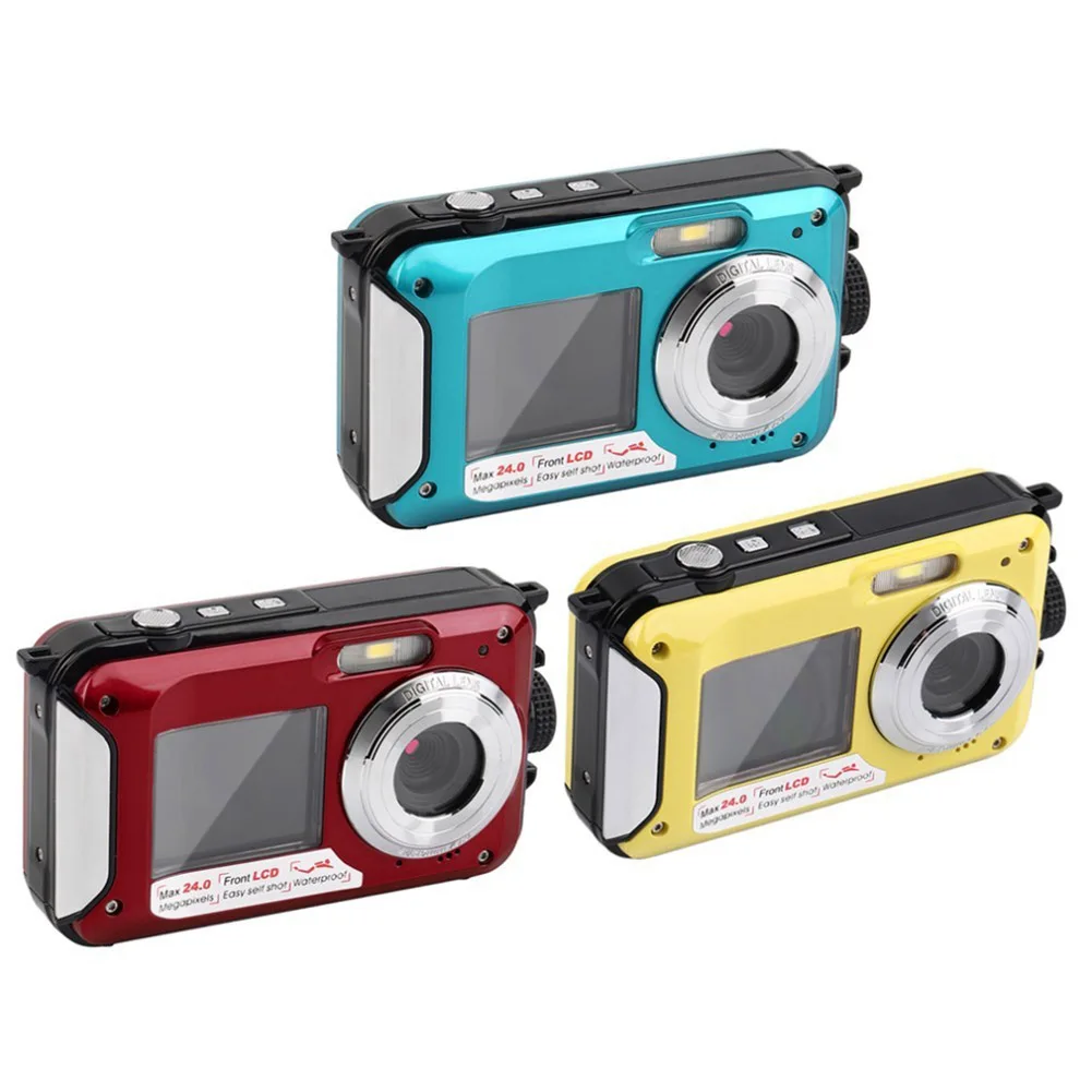 

Waterproof Digital Camera 1080P Full HD 24MP Selfie Dual Screen Video DV Recorder New Arrival