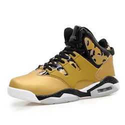 Большой размер 36-46 Basket Hombre Lebron Баскетбольная обувь мужские кроссовки высокие противоударные спортивные белые золотые парные туфли