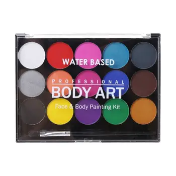 

15 Colors Non Toxic Water-soluble Body Paint Pigments Makeup Face Painting Kit With Brush For Christmas Fancy Carnival Party