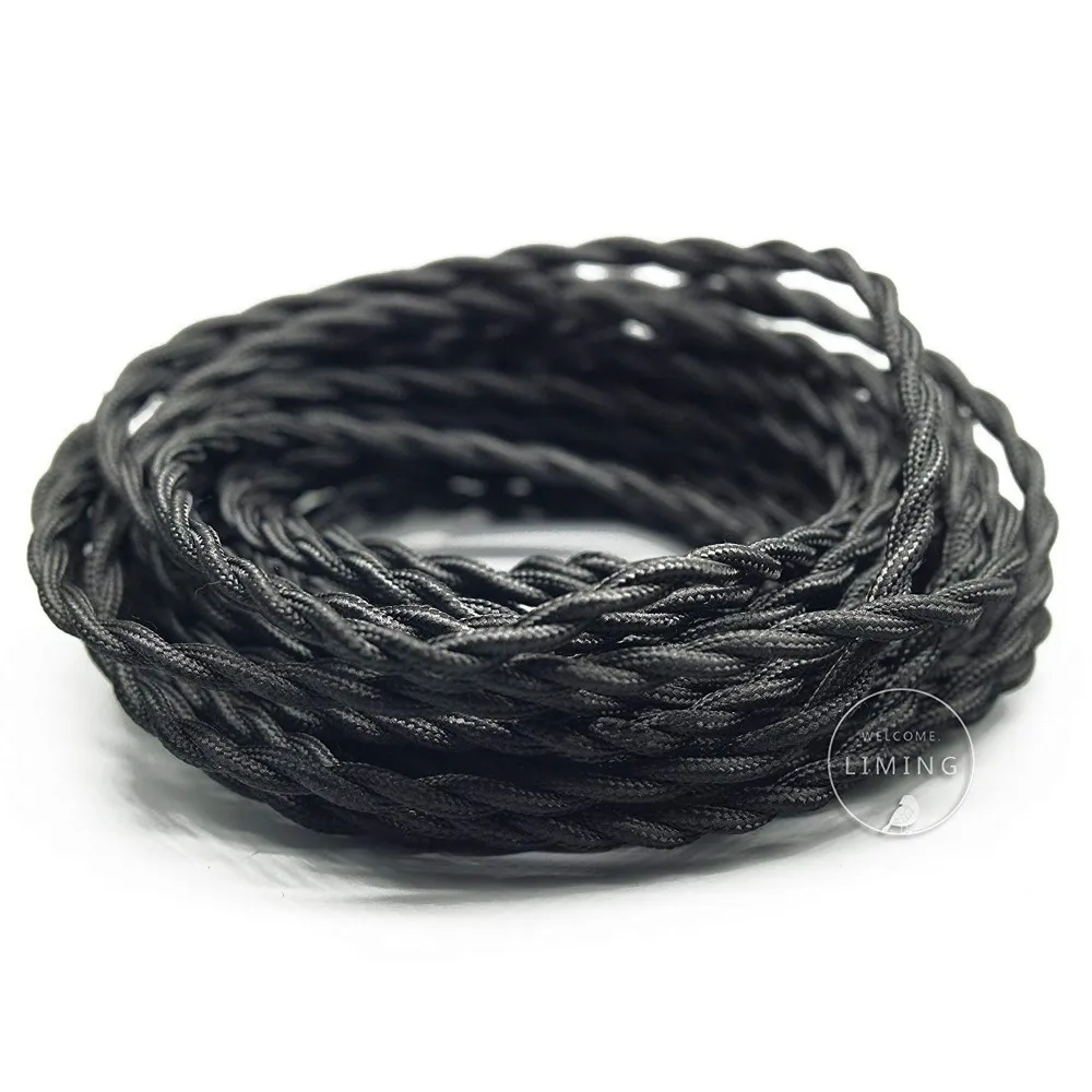 50 Feet Twisted Cloth Covered Wire 2 Conductor 18 Gauge Fabric
