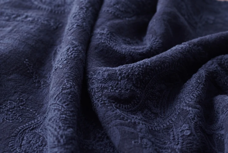 Качественная хлопковая и льняная жаккардовая ткань с вышивкой tissu robe цельный материал для одежды