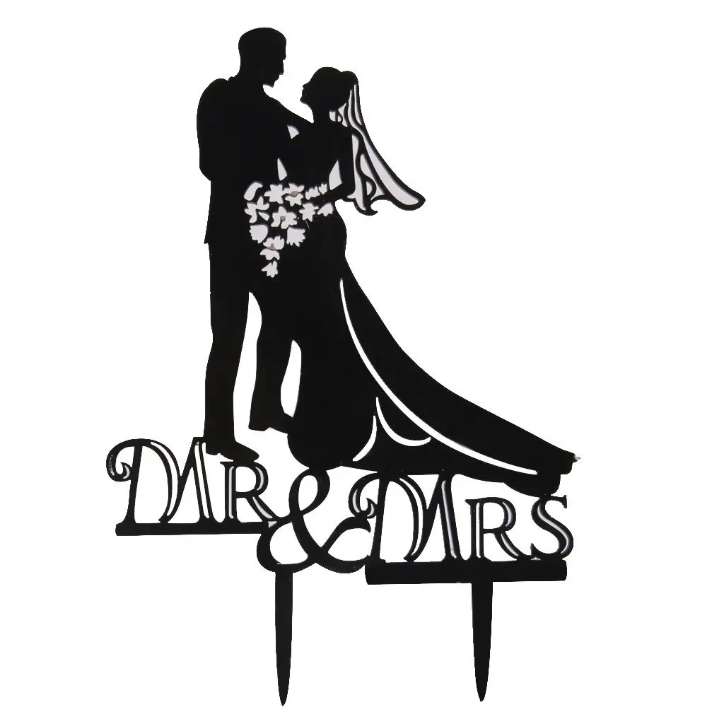 Silhouette Wedding Cake Topper Sposa E Lo Sposomr Mrs