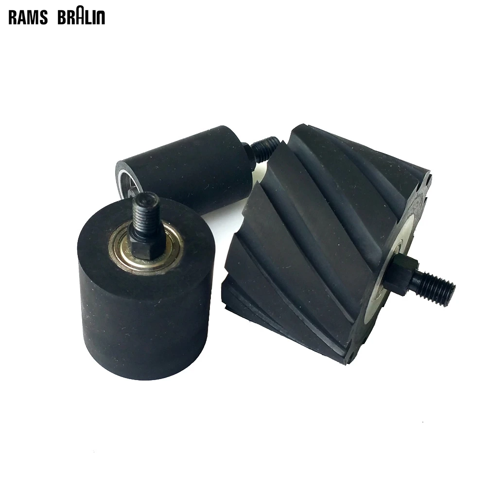 1 piece OD 35 80 Optional Rubber Roller with Shaft M10* 12mm Grinding