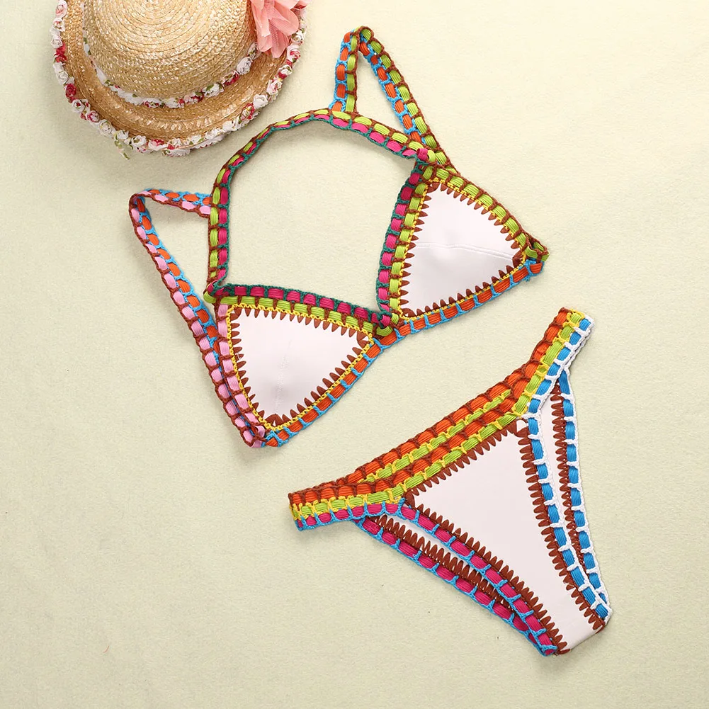 Сексуальные женские купальники летняя пляжная одежда, комплект бикини Бандаж пуш-ап купальный костюм Пляжная одежда для купания