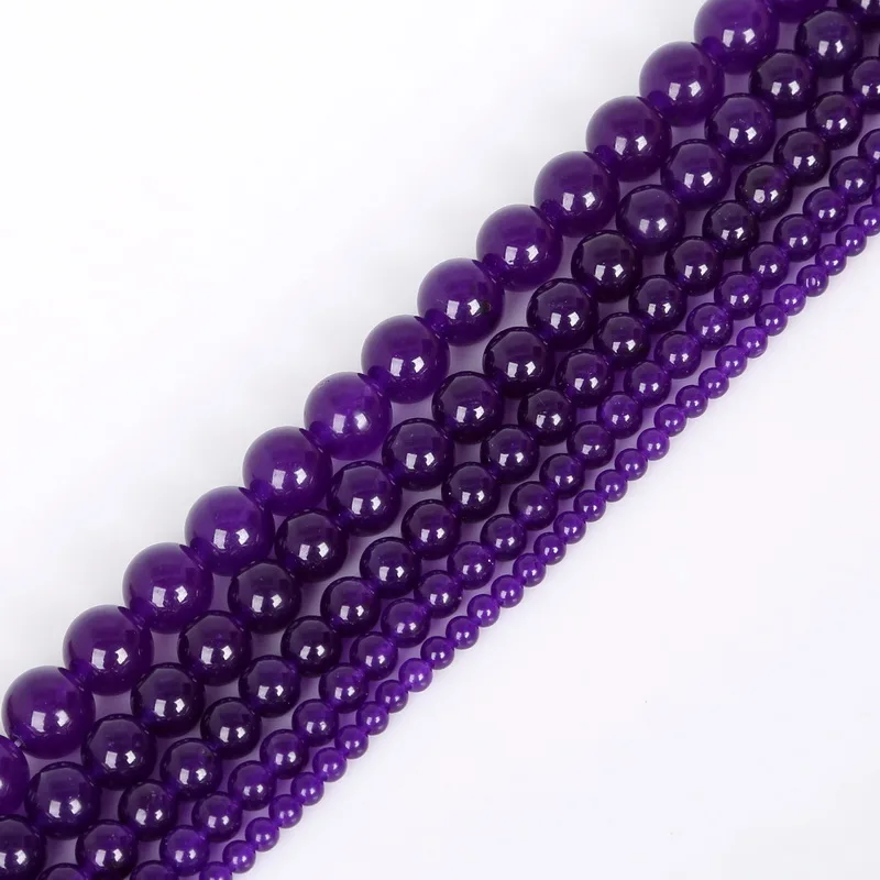 Beadia STONE BEADS 2020 Dark Purple Natural Spacer Beads for Making Jewelry  4-12 MM Wholesale - AliExpress