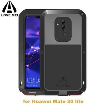

For Huawei Mate 20 lite Aluminum Metal Armor Case Life Water Snow Proof Shockproof Rugged Full Body Cover for Huawey Mate20 Lite