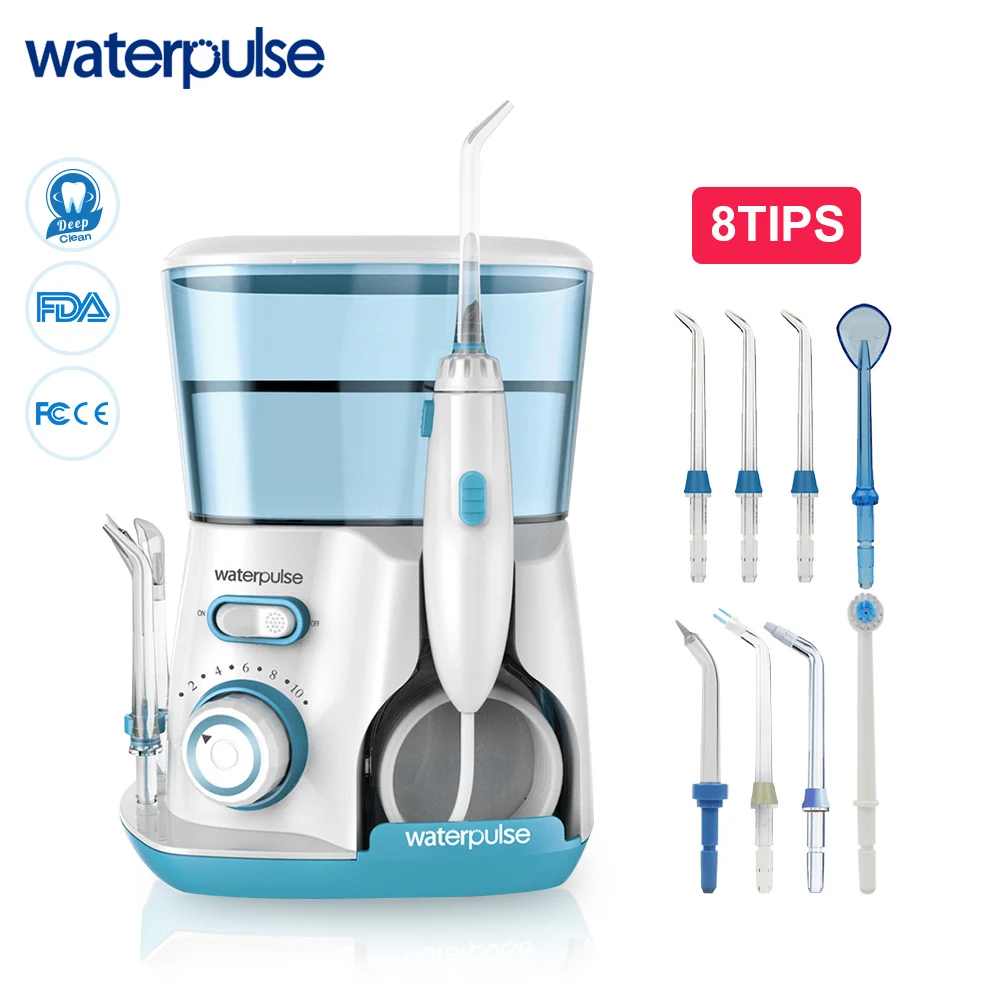 

Waterpulse V300 8 Tips 800ml Oral Dental Irrigator Water Flosser Oral Hygiene Water Floss Dental Irrigato Flosser Water Flossing