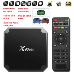 X96 мини Smart tv BOX Android 7,1 OS 2 Гб 16 Гб Amlogic S905W четырехъядерный 2,4 ГГц WiFi 4 K телеприставка верхние коробки X 96 X96mini tv-box