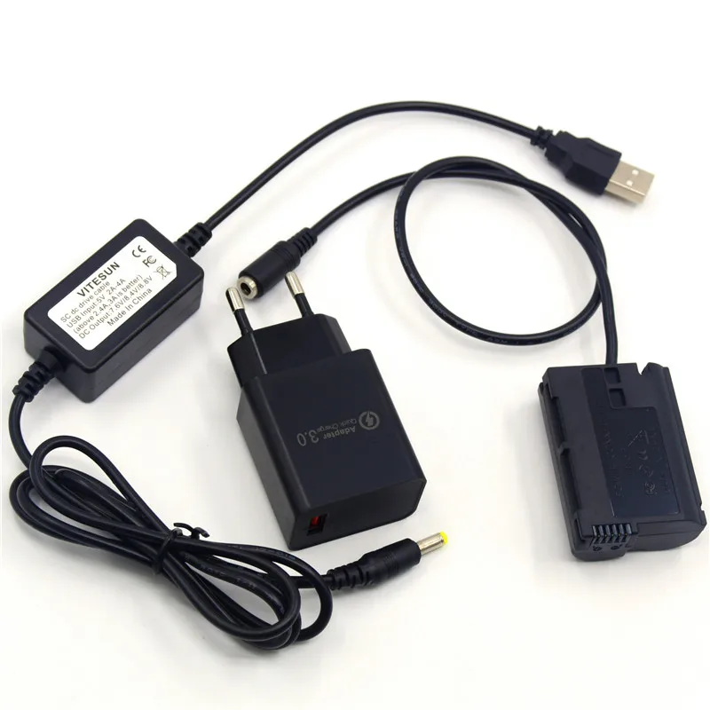 USB кабель 5V3A зарядное устройство+ EN-EL15 MB-D15 аккумуляторной батареей EP-5B Переходник постоянного тока для Nikon Z7 Z6 D7500 D7200 D850 D810 D800 D800E D750 D610