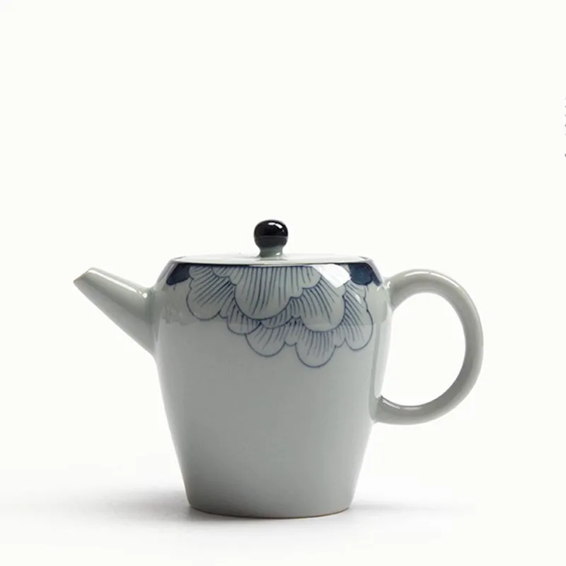 180ML Japanese style Ceramic Porcelain Teapot Hand Painted Hibiscus