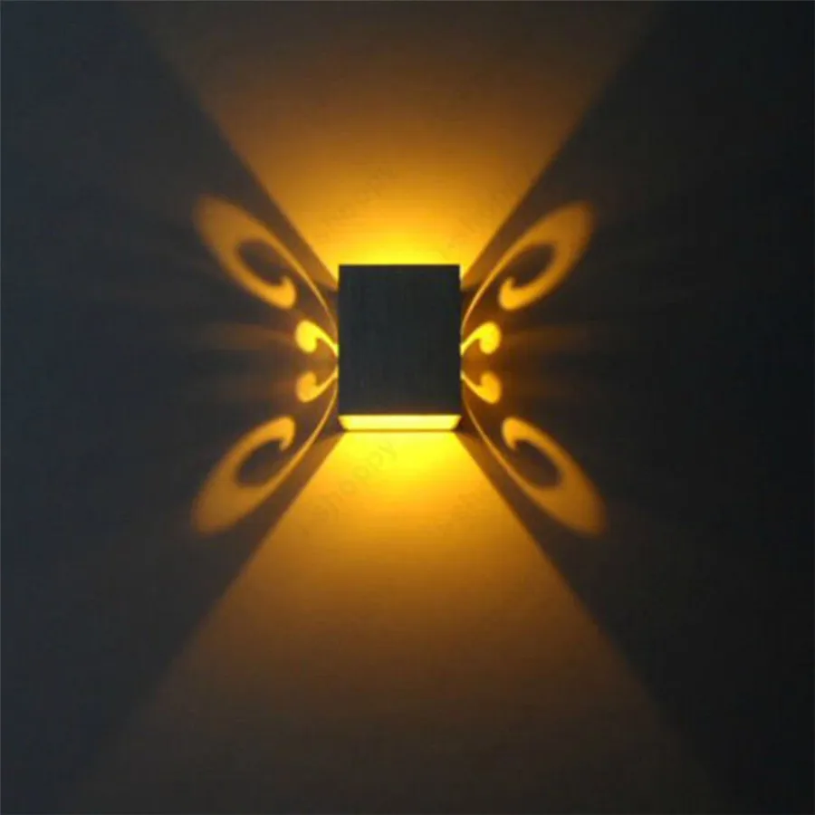 

3W Butterfly Shape LED Wall Sconce Light Up Down Led wall lamp Fixture Lamp Wall-Mounted Indoor Decoration Light for KTV Bedroom