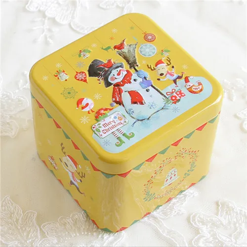 Изысканная 3D мультяшная жестяная коробка для печенья/чая, контейнер для мелочей, чехол, металлические настраиваемые коробки для хранения, Подарочная коробка для детей, квадратная - Цвет: 9