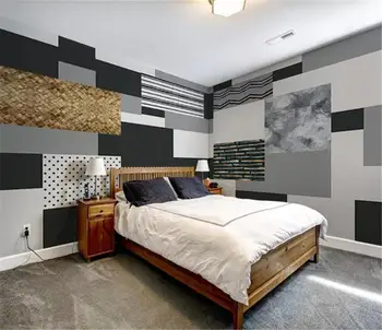 

2019 New Mural Paper Nordic Modern Simple Abstract Geometric Squares Whole House Simple and Elegant Wallpaper