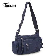 TEGAOTE сумки для женщин, сумки через плечо, одноцветные нейлоновые водонепроницаемые маленькие клатчи, женские пляжные сумки через плечо, женские сумки черного цвета