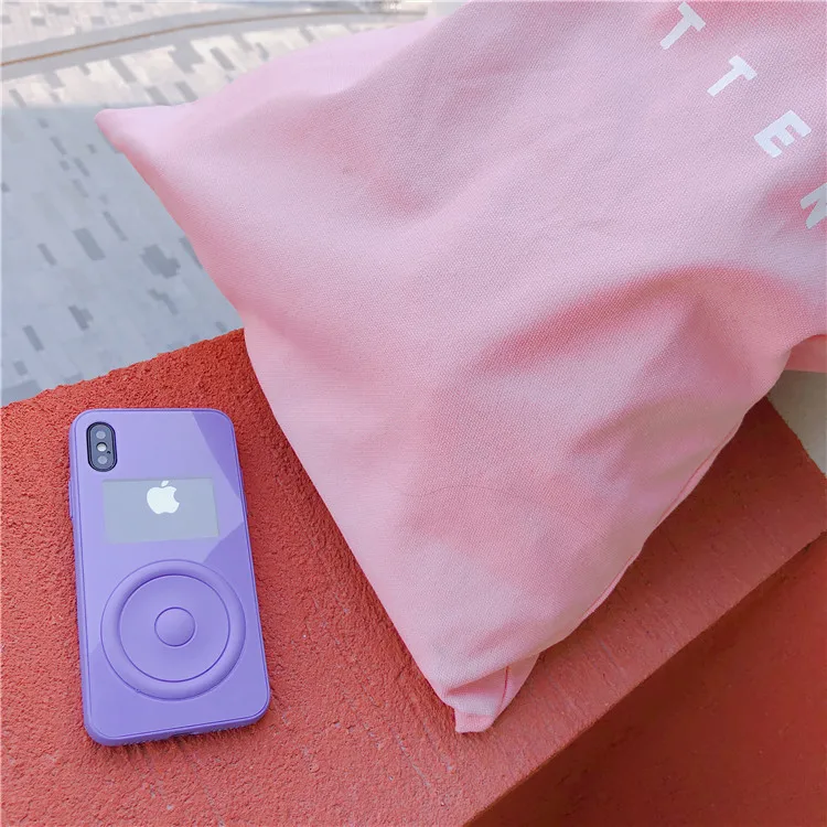 Ins Hot Simple Music Player For iphone 7 7plus 8 8plus X 6 6S 6Plus Case Trend Plain Patterned Cute Matte luxurious TPU Shell    (14)