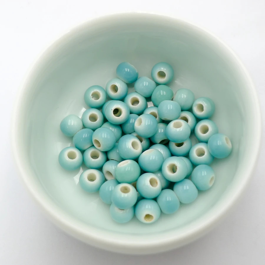 

China Ceramic beads China Not natural stone Procelain bead for jewelry making 6mm 50pieces/lot beads #A510B