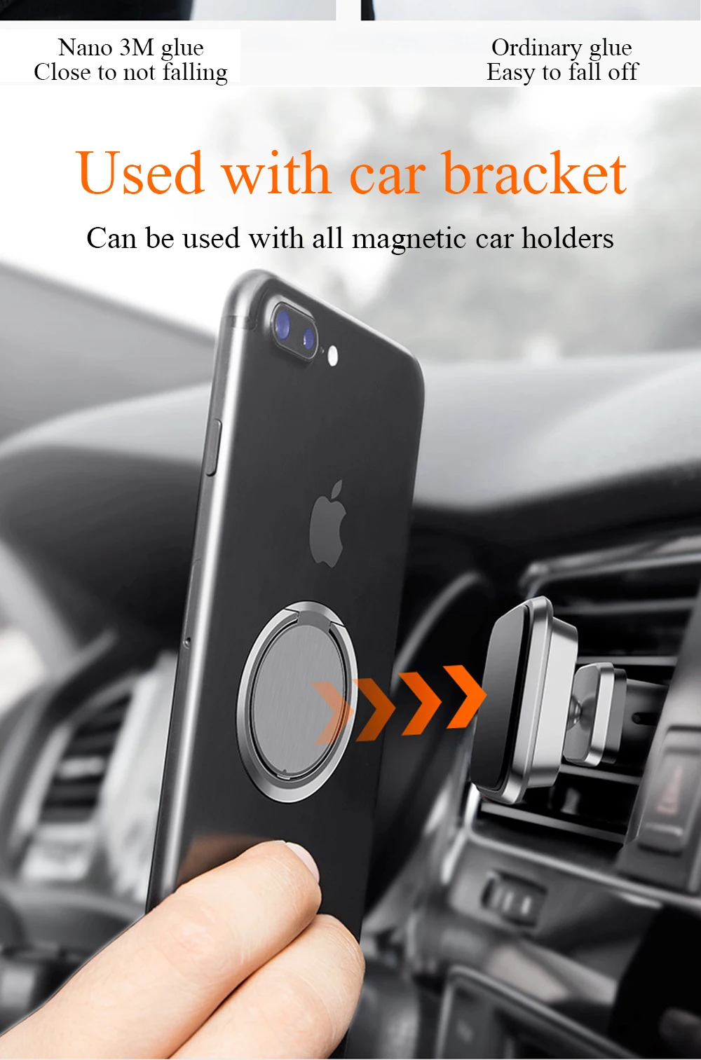 Ascromy держатель для мобильного телефона, металлическая универсальная подставка, вращение на 360 градусов для samsung S10 HUAWEI P30, магнитная автомобильная подставка для смартфона