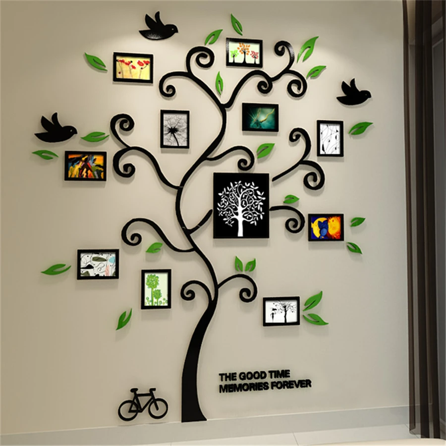 Stickers Muraux Arbre Cadre de Photo Stickers 3D DIY Mural Autocollants  Arts Décoration de la Maison