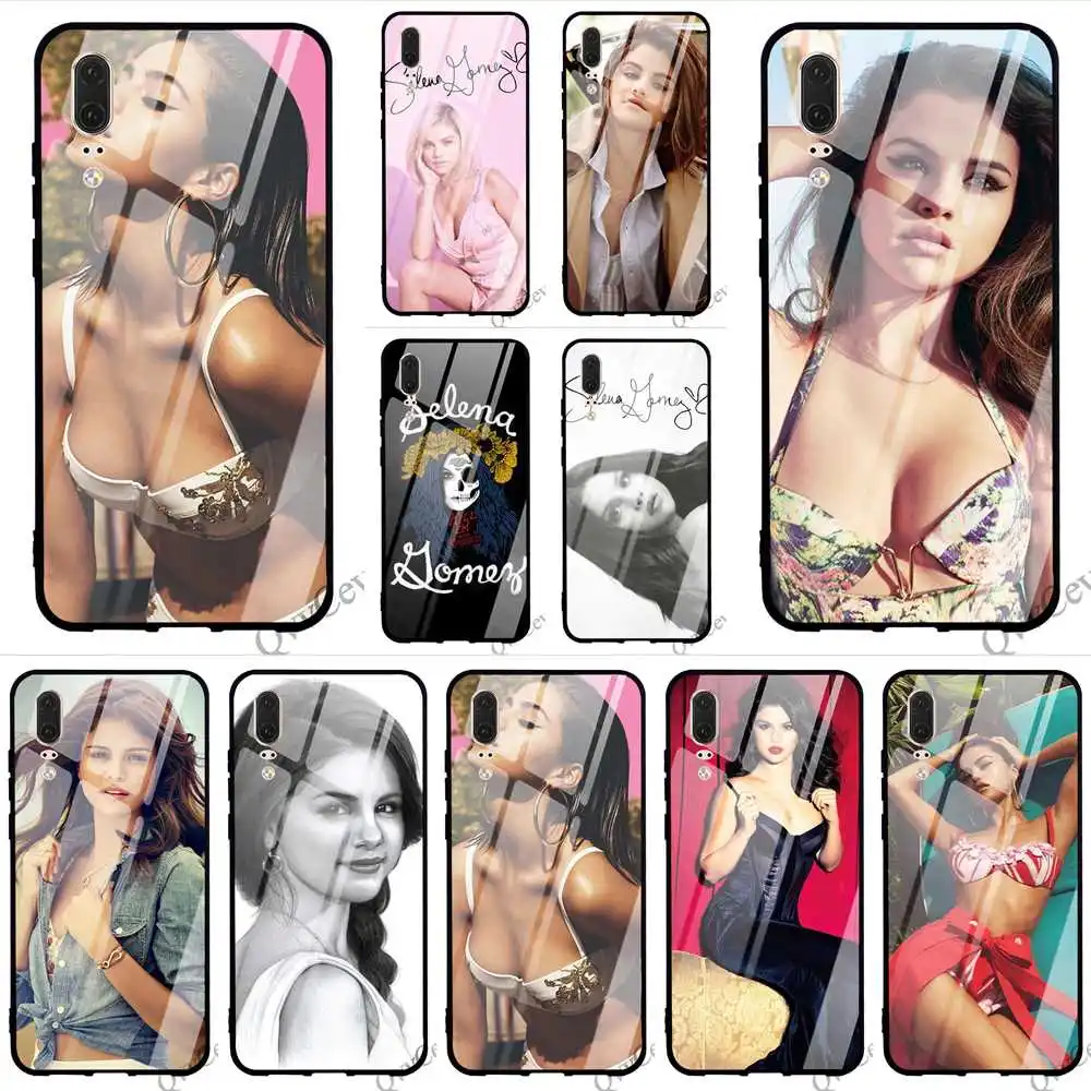 

Print Selena Gomez Tempered Glass Phone Case for Huawei P20 Lite Cover P10 10 7A Y6 Y9 Honor 9 P Smart Mate 20 Pro Cases