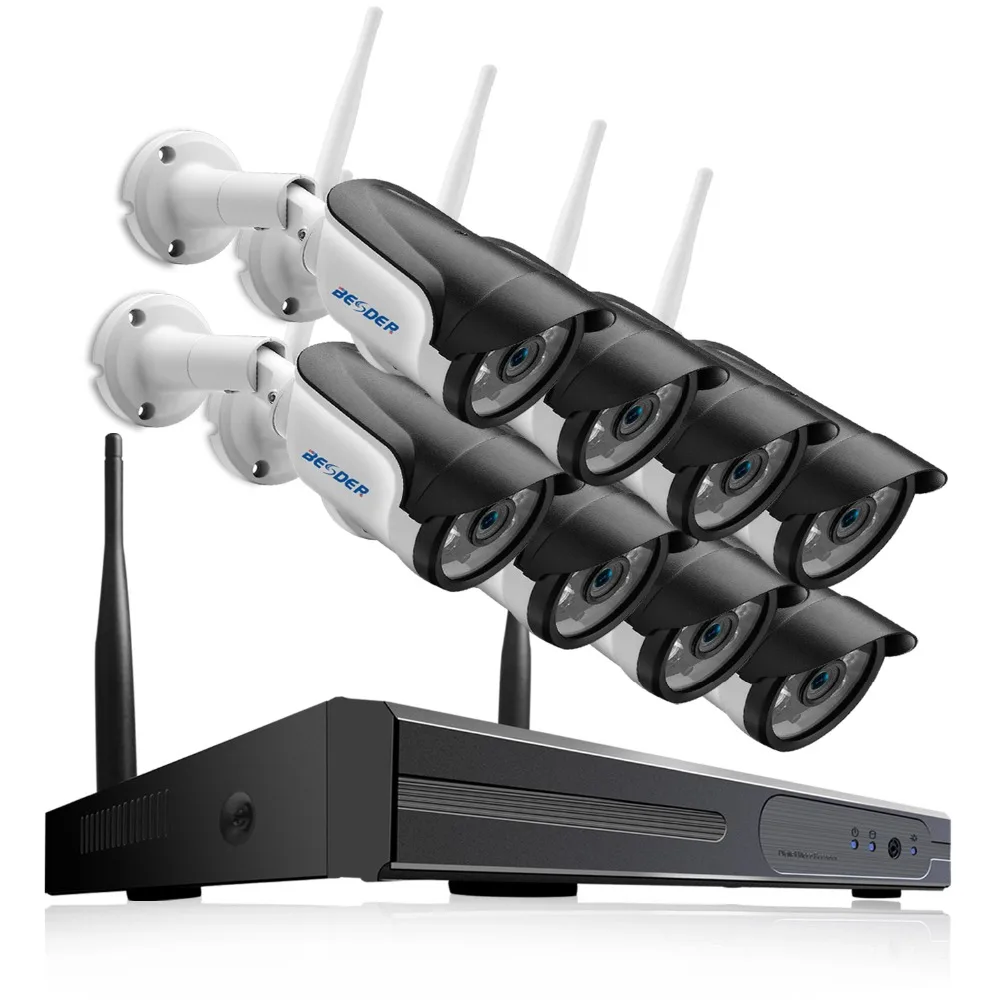 

BESDER 8CH HD 960P CCTV System Wireless DVR P2P IR Night Vision Plug Wifi IP CCTV Security Camera System WiFi Surveillance Kit