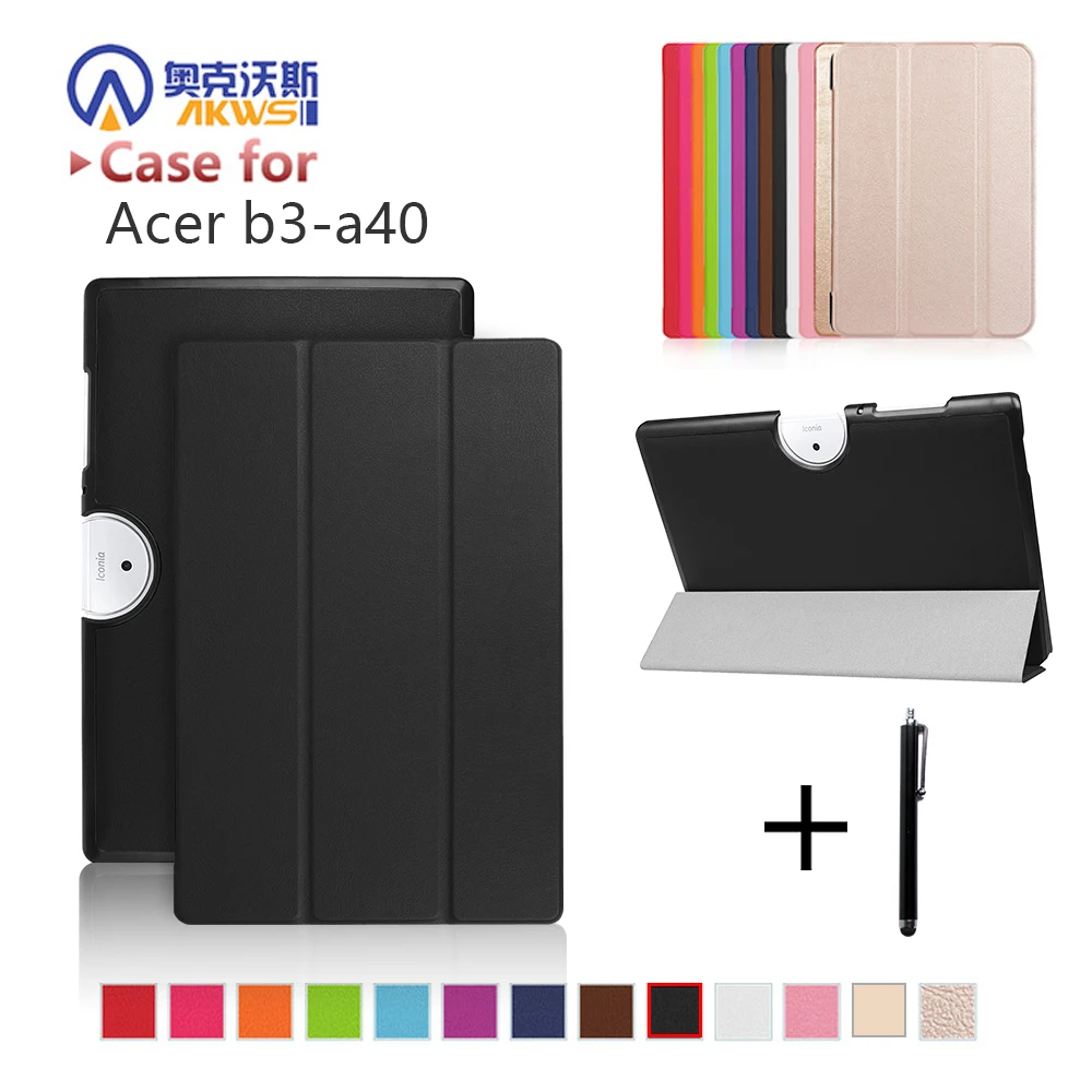 Чехол Funda для 2017 Acer Iconia One 10 дюймов B3 A40 защитный чехол планшета + Бесплатный