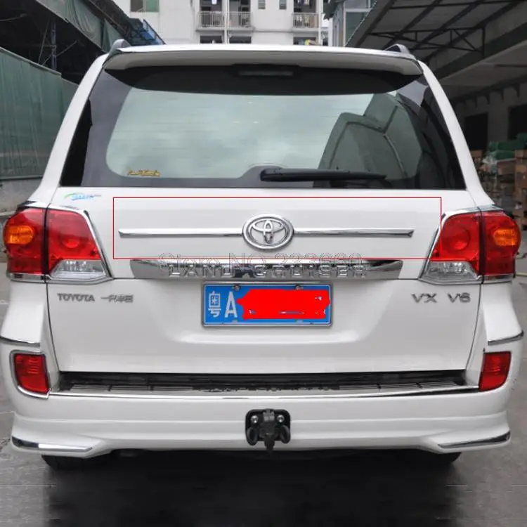 

For Toyota Land Cruiser LC200 FJ200 2013 2014 2015 ABS Chrome Rear Trunk Lid Cover Trim Trunk Covers Trims Decoration