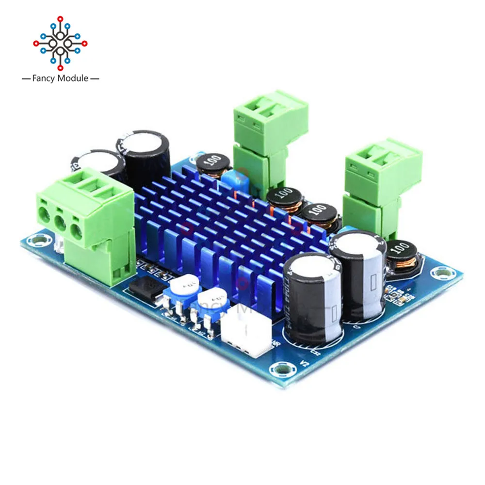 

High Power Digital HIFI Power Amplifier Board 2*120W XH-M572 TPA3116D2 Chassis Dedicated Plug-in Input 5V 24V 28V output 120W