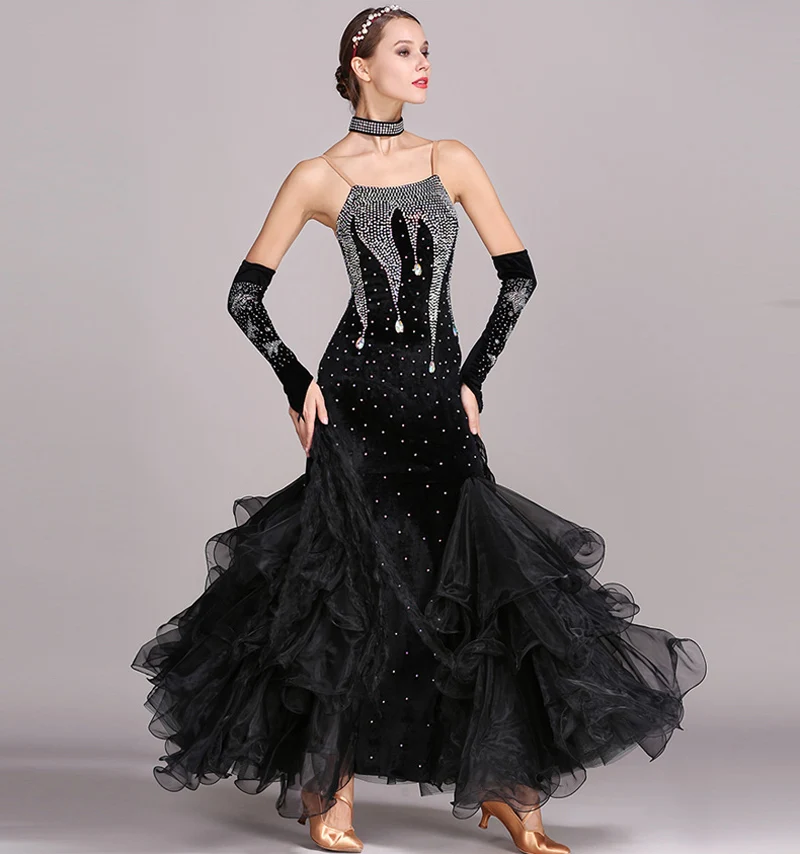 

Standard Ballroom Dance Dresses Women 2019 New Design Waltz Dancing Skirt Adult Cheap Waltz Ballroom Competition Dress