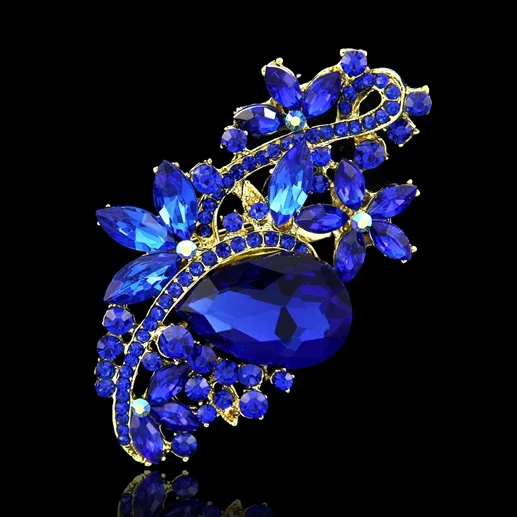Danbihuabi брендовые Броши для женщин Кристалл крупная брошь букет из горного хрусталя Свадебные аксессуары брошь ювелирные изделия с отворотом - Окраска металла: Ae008A
