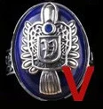 Кольцо из стерлингового серебра с дневниками вампира, A-Z из серебра 925 пробы с буквами, 26 дизайнов, кольца из натурального лазурита с голубым кристаллом - Цвет основного камня: V