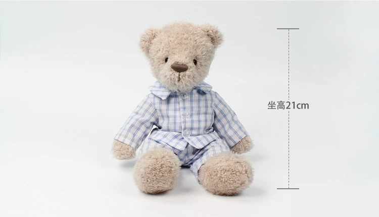 Kawaii Teddy Bear Plush Doll Toy Stuffed Animals Plaid Shirt Teddy Bear Soft Toy Sit Hight 21CM Doll For Kids BirthdayXmas Gift (2)
