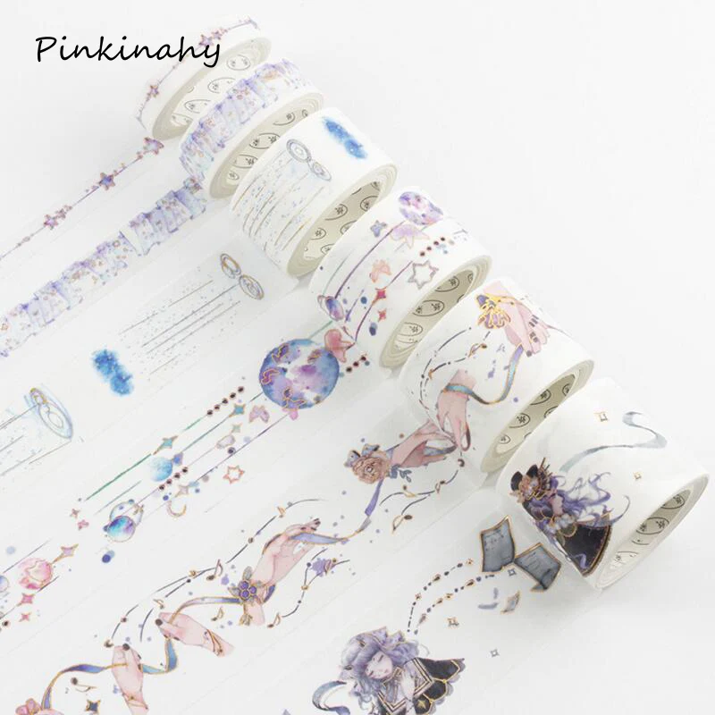

Planet Moon Rain Night Stars Gilding Washi Tape DIY Scrapbooking Sticker Label Masking Tape School Office Supply
