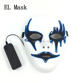 

Wholesale Flowing Halloween mask 10 pcs party face mask Flashing ghost mask 10 Colors Available EL Mask For Wedding Decoration
